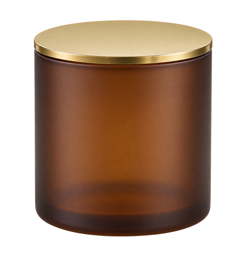 Envase Ámbar Escarchado — ámbar frosted, tapa dorada