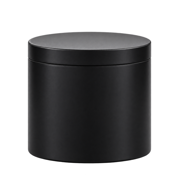 Lata Carbón 8oz — metal negro mate, tapa a presión